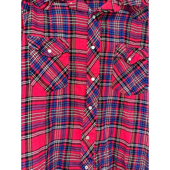 Wrangler Mens Shirt Pearl Snap Western Size XLT Red - Picture 4 of 9
